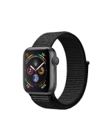 Apple Watch Series 4 (MU672RU/A), 40 мм, корпус из алюминия цвета «серый космос», спортивный браслет чёрного цвета