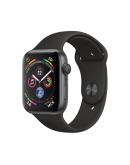 Apple Watch Series 4 (MU6D2RU/A), 44 мм, корпус из алюминия цвета «серый космос», спортивный ремешок черного цвета