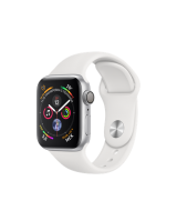 Apple Watch Series 4 (MU642RU/A), 40 мм, корпус из алюминия серебристого цвета, спортивный ремешок белого цвета