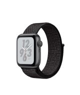 Apple Watch Nike+ Series 4 (MU7G2RU/A), 40 мм, корпус из алюминия цвета «серый космос», спортивный браслет Nike чёрного цвета