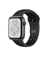 Apple Watch Nike+ Series 4 (MU6L2RU/A), 44 мм, корпус из алюминия цвета «серый космос», спортивный ремешок Nike цвета «антрацитовый/чёрный»