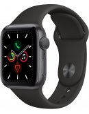 Apple Watch Series 5 (MWV82RU/A), 40 мм, корпус из алюминия цвета «серый космос», спортивный браслет чёрного цвета