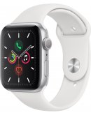 Apple Watch Series 5 (MWVD2RU/A), 44 мм, корпус из алюминия серебристого цвета, спортивный браслет белого цвета