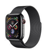 Apple Watch Series 5 LTE (MTX32, MTV62), 44 мм, корпус из стали черного цвета, черный браслет Milanese из нержавеющей стали