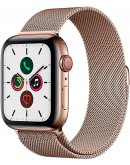 Apple Watch Series 5 LTE (MWWJ2), 44 мм, корпус из стали золотого цвета, золотистый браслет Milanese из нержавеющей стали