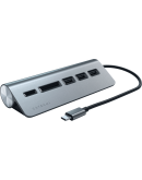 USB-концентратор Satechi Aluminum USB 3.0 Hub & Card Reader ST-TCHCRM (Space Gray) Combo Hub