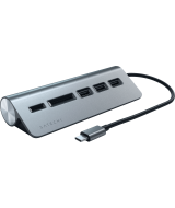 USB-концентратор Satechi Aluminum USB 3.0 Hub & Card Reader ST-TCHCRM (Space Gray) Combo Hub