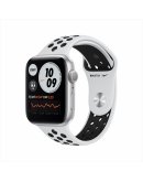 Apple Watch Nike Series 6, 40 мм, корпус из алюминия серебристого цвета, спортивный ремешок Nike цвета «чистая платина/чёрный» (M00T3RU-A)