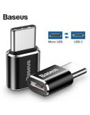 Переходник Baseus Micro Female To Type-C Male Adapter Converter 2.4A Black
