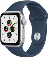 Apple Watch SE 2021, 40 мм, корпус из алюминия серебристого цвета спортивный ремешок цвета «синий омут» (MKNY3)