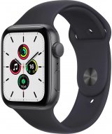 Apple Watch SE 2021, 40 мм, корпус из алюминия цвета «серый космос» спортивный ремешок цвета «тёмная ночь» (MKQ13)