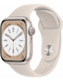 Apple Watch Series 8, 41 мм, корпус из алюминия цвета «сияющая звезда», спортивный ремешок цвета «сияющая звезда»