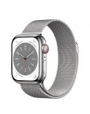 Apple Watch Series 8, 41 мм, стальной корпус серебристого цвета, серебристый ремешок "Милано"
