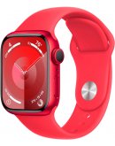 Apple Watch Series 9, 41 мм, корпус из алюминия цвета (PRODUCT)RED, спортивный ремешок цвета (PRODUCT)RED, размер S/M