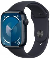 Apple Watch Series 9, 45 мм, корпус из алюминия цвета «тёмная ночь», спортивный ремешок цвета «тёмная ночь», размер S/M
