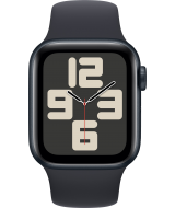 Apple Watch SE 2023, 40 мм, корпус из алюминия цвета «тёмная ночь», спортивный ремешок цвета «тёмная ночь» (MR9X3)