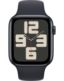Apple Watch SE 2023, 44 мм, корпус из алюминия цвета «тёмная ночь», спортивный ремешок цвета «тёмная ночь» (MRE93)