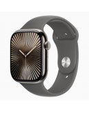 Apple Watch Series 10 GPS + Cellular 46 мм корпус из натурального титана со спортивным ремешком цвета серого камня - M/L