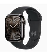 Apple Watch Series 10 GPS + Cellular 42 мм корпус из титана с черным спортивным ремешком — M/L