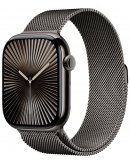 Apple Watch Series 10 GPS + Cellular 46 мм, корпус из титана грифельного цвета, миланский браслет грифельного цвета, размер M/L (MWYW3)