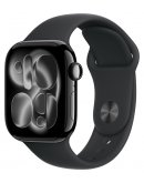 Умные часы Apple Watch Series 11 LTE 42 мм (алюминиевый корпус, черный/черный, спортивный силиконовый ремешок S/M)