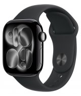 Умные часы Apple Watch Series 11 LTE 42 мм (алюминиевый корпус, черный/черный, спортивный силиконовый ремешок S/M)