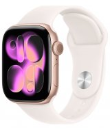 Умные часы Apple Watch Series 11 42 мм (алюминиевый корпус, золотой/розовый, спортивный силиконовый ремешок S/M)