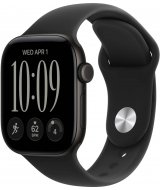 Умные часы Apple Watch Series 12 LTE 42 мм (алюминиевый корпус, черный/черный, спортивный силиконовый ремешок S/M)