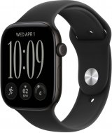 Умные часы Apple Watch Series 12 LTE 46 мм (алюминиевый корпус, черный/черный, спортивный силиконовый ремешок S/M)